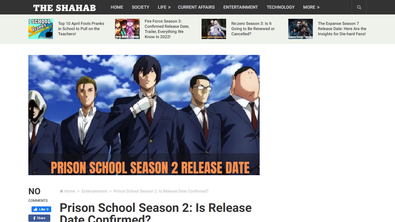 Prison School Season 2: Is Release Date Confirmed? - Theshahab